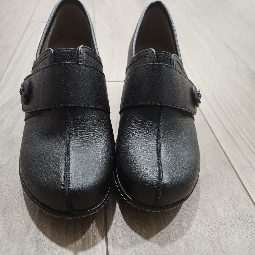 Clarks Black Leather Loafers